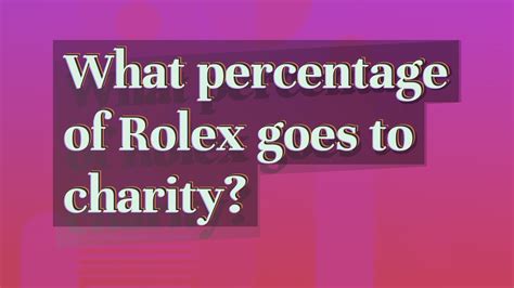 rolex charity percentage